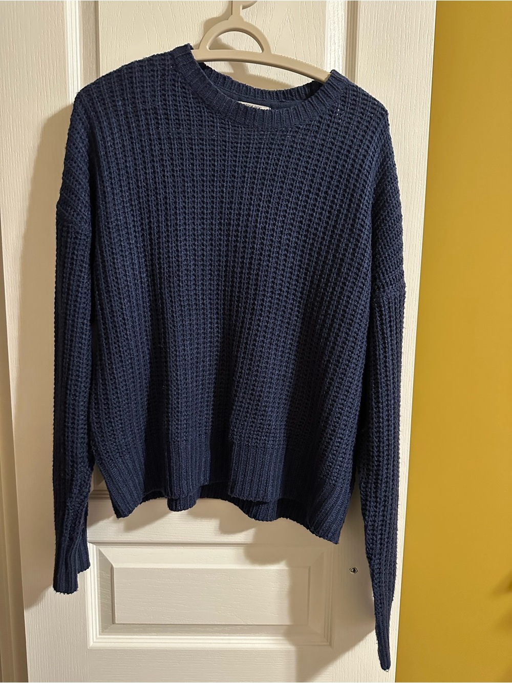 Ardene Navy Waffle-Knit Crew Sweater